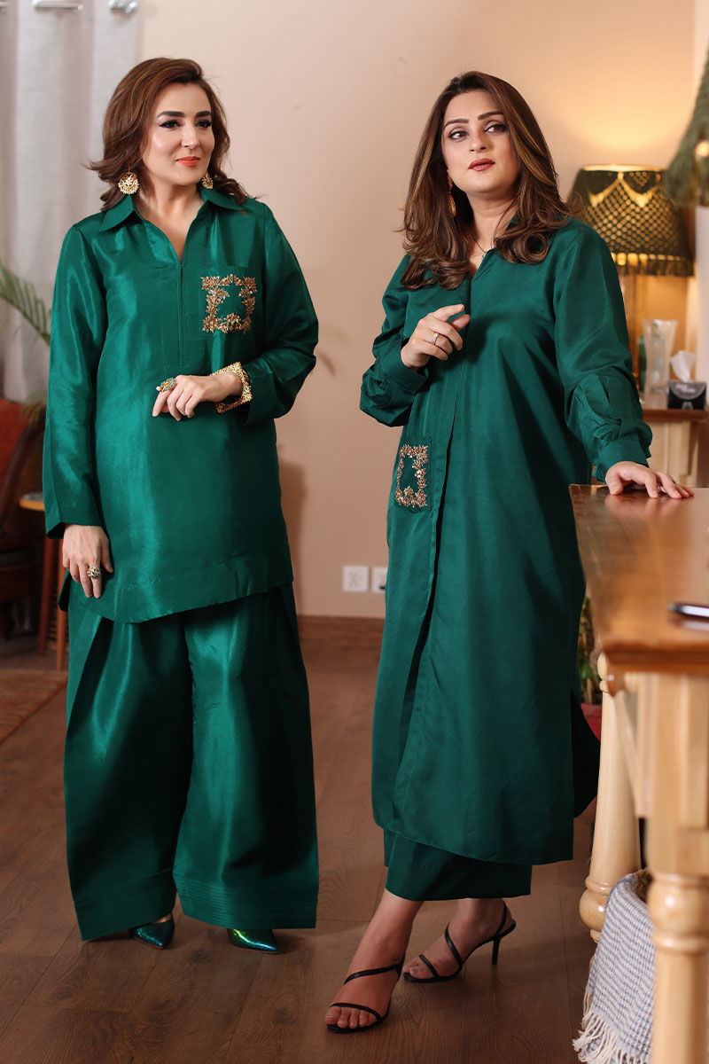 Picture of Madiha (Bottle Green) Long Shirt and Pants